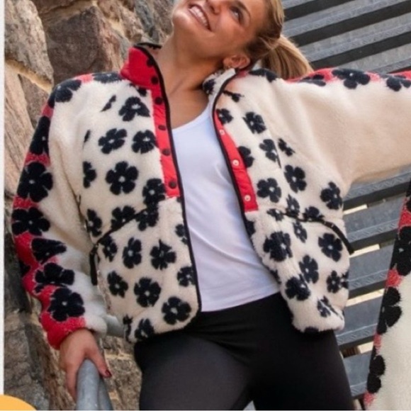 Free People Jackets & Blazers - Free People Rocky Ridge Fleece Jacket-Floral Daisy Combo, M, NWT